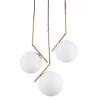 GloboStar® MONROE 00953 Μοντέρνο Κρεμαστό Φωτιστικό Μπάλα Τρίφωτο 3 x E27 IP20 Χρυσό Μέταλλο με Λευκό Γυαλί - Μ60 x Π60 x Υ50cm