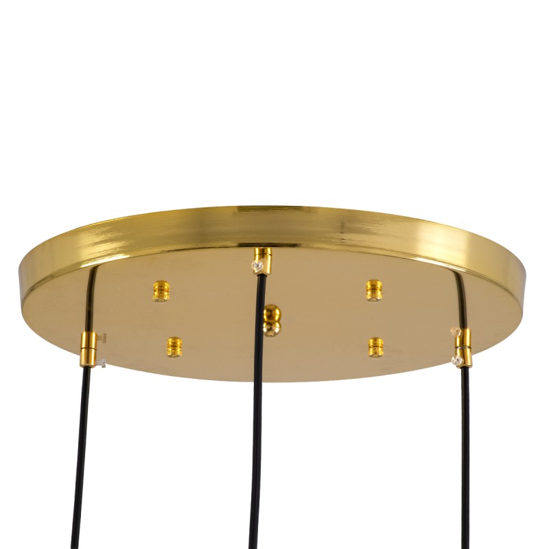 GloboStar® MONROE 00953 Μοντέρνο Κρεμαστό Φωτιστικό Μπάλα Τρίφωτο 3 x E27 IP20 Χρυσό Μέταλλο με Λευκό Γυαλί - Μ60 x Π60 x Υ50cm