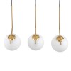 GLOBOSTAR® MONROE 00955 Μοντέρνο Κρεμαστό Φωτιστικό Οροφής με Ντουί 3 x E27 AC 220-240V IP20 - Χρυσό & Λευκό - Μ74 x Π25 x Υ50cm