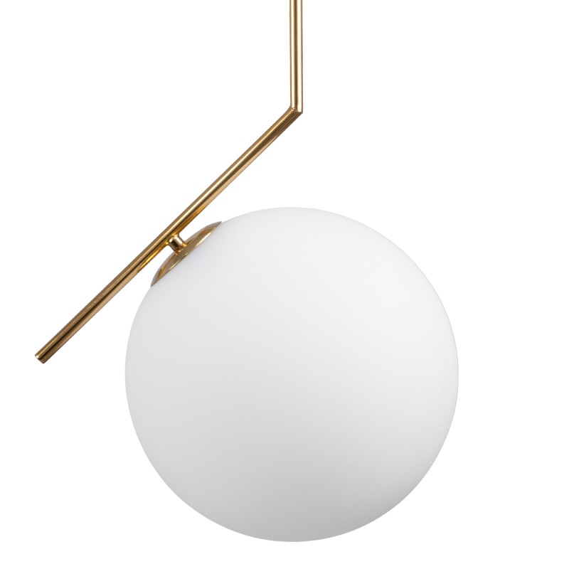 GLOBOSTAR® MONROE 00956 Μοντέρνο Κρεμαστό Φωτιστικό Οροφής με Ντουί 1 x E27 AC 220-240V IP20 - Χρυσό & Λευκό - Μ30 x Π30 x Υ75cm