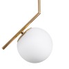 GloboStar® MONROE 00958 Μοντέρνο Κρεμαστό Φωτιστικό Μπάλα Μονόφωτο 1 x E27 IP20 Χρυσό Μέταλλο με Λευκό Γυαλί - Μ15 x Π15 x Υ49cm