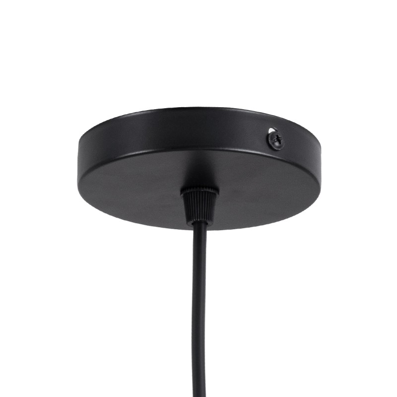 GloboStar® MONROE 00959 Μοντέρνο Κρεμαστό Φωτιστικό Μπάλα Μονόφωτο 1 x E27 IP20 Μαύρο Μέταλλο με Λευκό Γυαλί - Μ15 x Π15 x Υ49cm