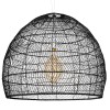 GloboStar® MALIBU 00966 Boho Κρεμαστό Φωτιστικό Πλέγμα Μονόφωτο 1 x E27 IP20 Μαύρο Ξύλο - Μ100 x Π100 x Y86cm