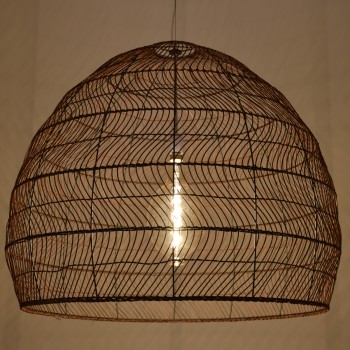 GLOBOSTAR® MALIBU 00967 Boho Κρεμαστό Φωτιστικό Οροφής με Ντουί 1 x E27 AC 220-240V IP20 - Καφέ - Μ100 x Π100 x Y86cm