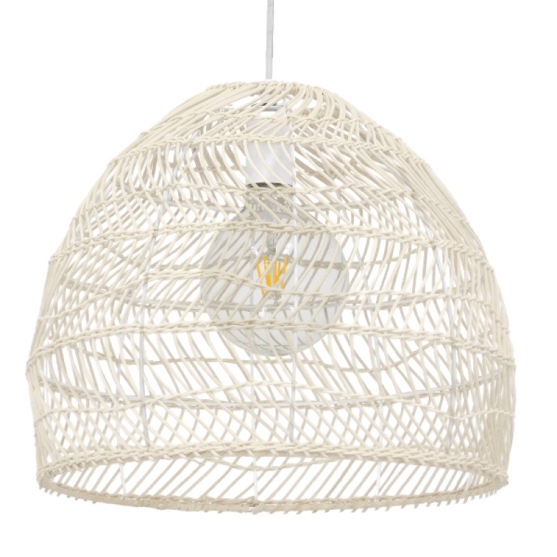 GLOBOSTAR® MALIBU 00968 Boho Κρεμαστό Φωτιστικό Οροφής με Ντουί 1 x E27 AC 220-240V IP20 - Μπεζ - Μ40 x Π40 x Υ35cm