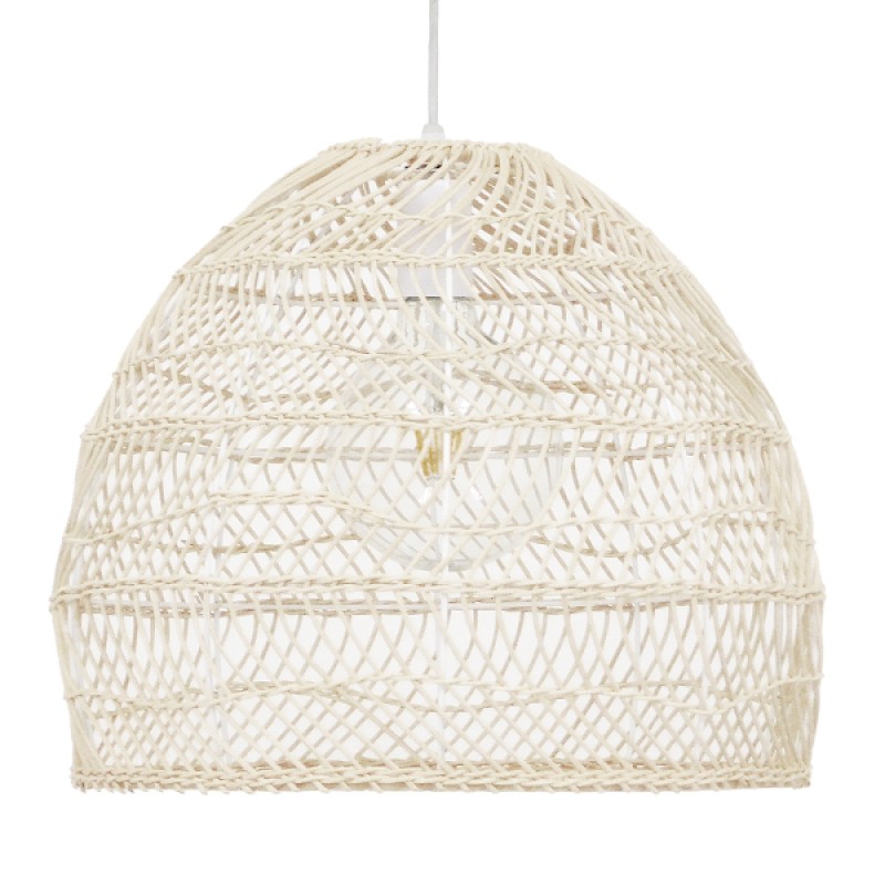 GLOBOSTAR® MALIBU 00968 Boho Κρεμαστό Φωτιστικό Οροφής με Ντουί 1 x E27 AC 220-240V IP20 - Μπεζ - Μ40 x Π40 x Υ35cm