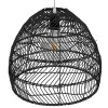 GloboStar® MALIBU 00969 Boho Κρεμαστό Φωτιστικό Πλέγμα Μονόφωτο 1 x E27 IP20 Μαύρο Ξύλο - Μ40 x Π40 x Υ35cm