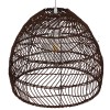 GloboStar® MALIBU 00970 Boho Κρεμαστό Φωτιστικό Πλέγμα Μονόφωτο 1 x E27 IP20 Καφέ Ξύλο - Μ40 x Π40 x Υ35cm