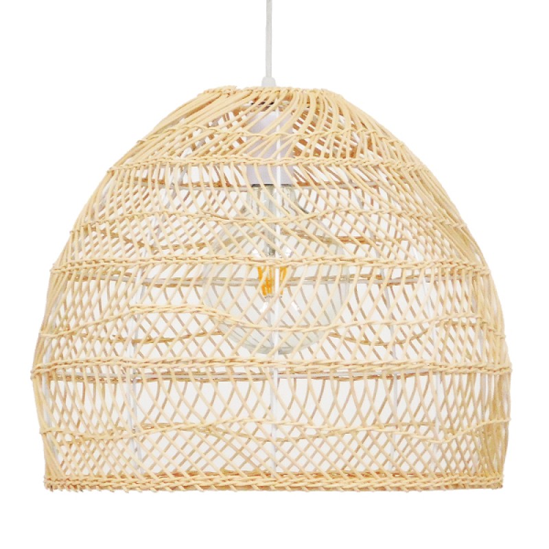 GLOBOSTAR® MALIBU 00973 Boho Κρεμαστό Φωτιστικό Οροφής με Ντουί 1 x E27 AC 220-240V IP20 - Μπεζ - Μ40 x Π40 x Υ35cm