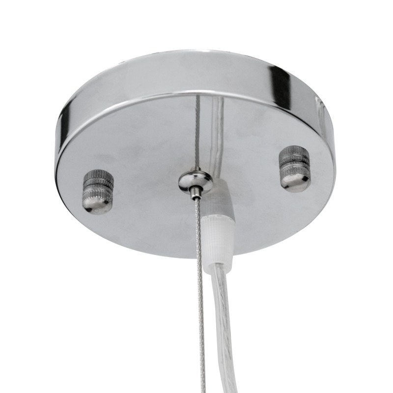 GloboStar® MALIBU 00974 Boho Κρεμαστό Φωτιστικό Πλέγμα Μονόφωτο 1 x E27 IP20 Μπεζ Ξύλο - Μ100 x Π100 x Υ86cm