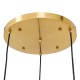 GloboStar® AMARIS 00976 Μοντέρνο Κρεμαστό Φωτιστικό Ανάρτηση Τρίφωτο 3 x E27 IP20 Χρυσό Μέταλλο με Ασημί Γυαλί - Μ50 x Π50 x Y30cm