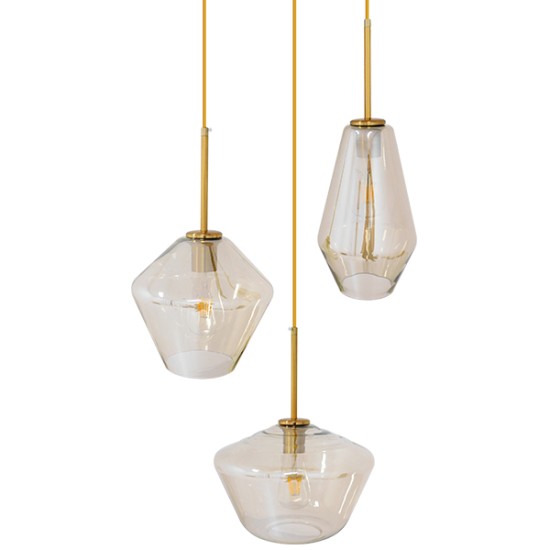 GLOBOSTAR® AMARIS 00978 Μοντέρνο Κρεμαστό Φωτιστικό Οροφής με Ντουί 3 x E27 AC 220-240V IP20 - Χρυσό Πλατίνα & Μελί - Μ50 x Π50 x Υ30cm GLOBOSTAR® AMARIS 00978 Μοντέρνο Κρεμαστό Φωτιστικό Οροφής με Ντουί 3 x E27 AC 220-240V IP20 - Χρυσό Πλατίνα & Μελί - Μ50 x Π50 x Υ30cm