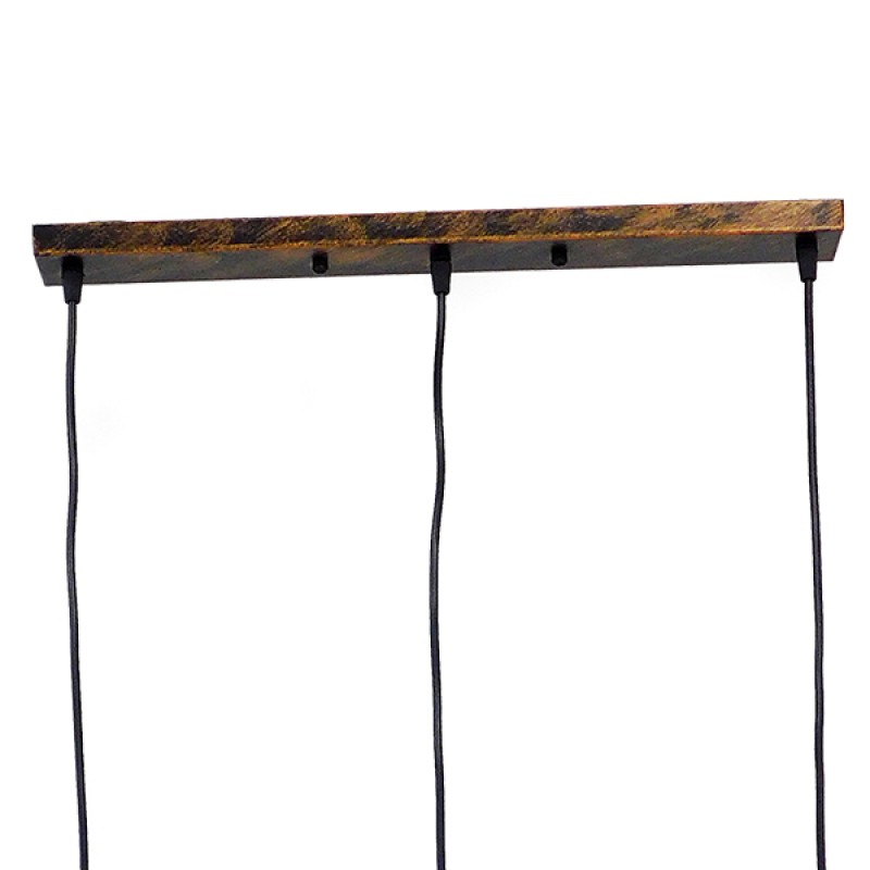 GloboStar® LITTLE MAN 00979 Μοντέρνο Κρεμαστό Φωτιστικό Φιγούρα Τρίφωτο 3 x E27 IP20 Χάλκινο Μέταλλο - Μ70 x Π10 x Υ105cm