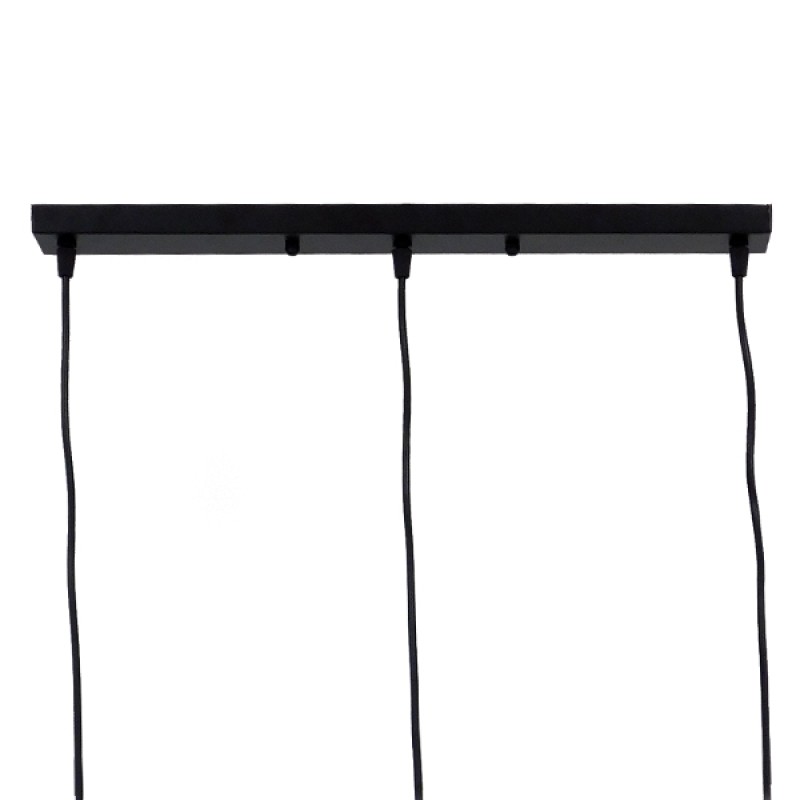 GloboStar® LITTLE MAN 00980 Μοντέρνο Κρεμαστό Φωτιστικό Φιγούρα Τρίφωτο 3 x E27 IP20 Μαύρο Μέταλλο - Μ70 x Π10 x Υ105cm