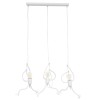 GloboStar® LITTLE MAN 00981 Μοντέρνο Κρεμαστό Φωτιστικό Φιγούρα Τρίφωτο 3 x E27 IP20 Λευκό Μέταλλο - Μ70 x Π10 x Υ105cm