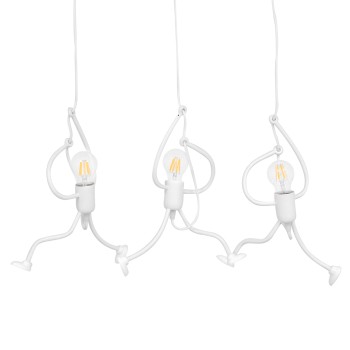 GLOBOSTAR® FIGURE 10000981 Παιδικό Κρεμαστό Φωτιστικό Οροφής με Ντουί 3 x E27 AC 220-240V IP20 - Λευκό - Μ70 x Π10 x Υ105cm