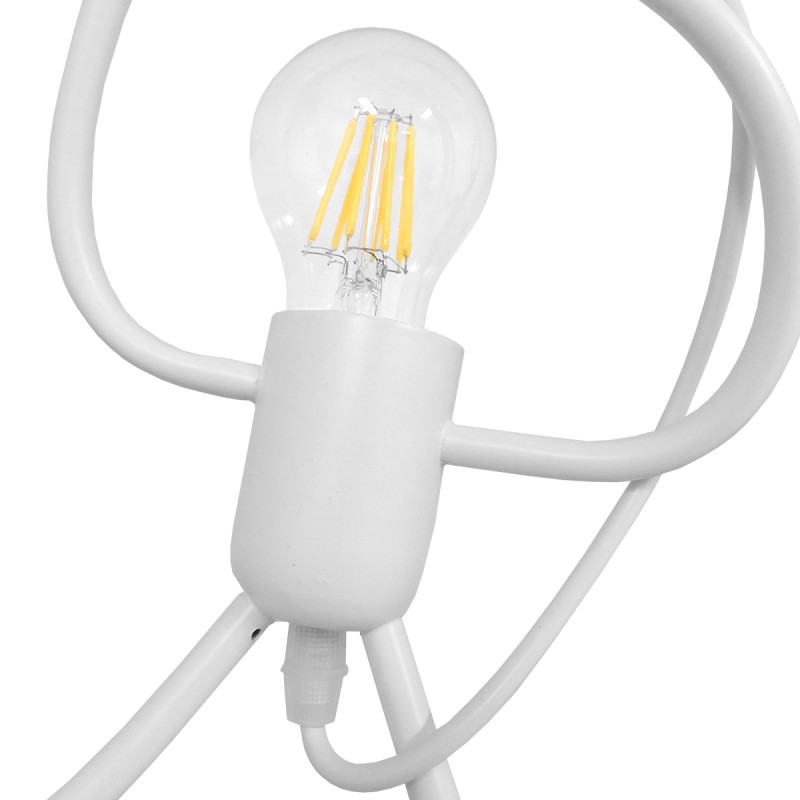 GloboStar® FIGURE 10000981 Παιδικό Κρεμαστό Φωτιστικό Ράγα Τρίφωτο 3 x E27 IP20 Λευκό Μέταλλο - Μ70 x Π10 x Υ105cm