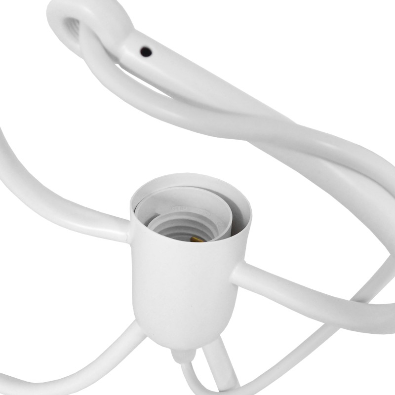 GloboStar® FIGURE 10000981 Παιδικό Κρεμαστό Φωτιστικό Ράγα Τρίφωτο 3 x E27 IP20 Λευκό Μέταλλο - Μ70 x Π10 x Υ105cm