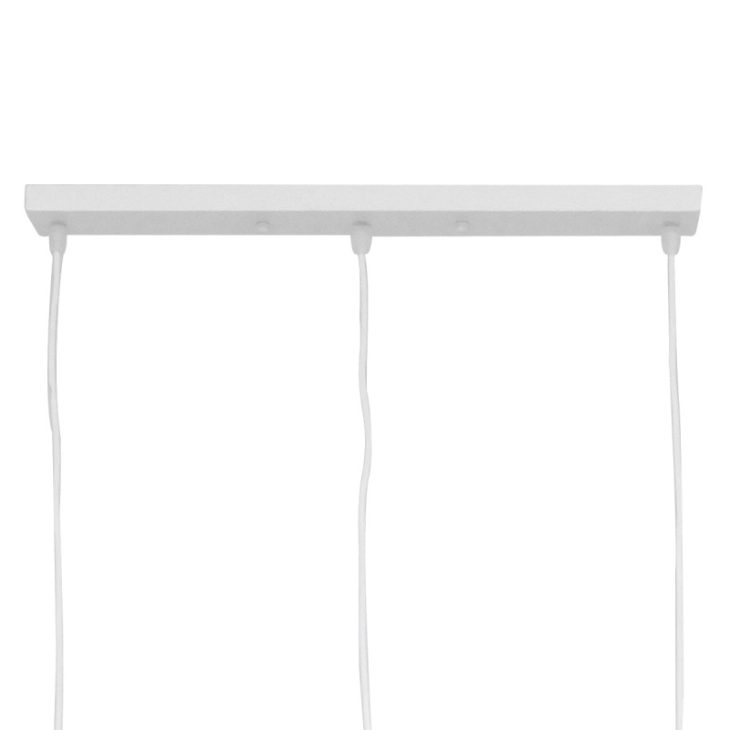 GloboStar® FIGURE 10000981 Παιδικό Κρεμαστό Φωτιστικό Ράγα Τρίφωτο 3 x E27 IP20 Λευκό Μέταλλο - Μ70 x Π10 x Υ105cm