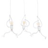 GloboStar® LITTLE MAN 00981 Μοντέρνο Κρεμαστό Φωτιστικό Φιγούρα Τρίφωτο 3 x E27 IP20 Λευκό Μέταλλο - Μ70 x Π10 x Υ105cm
