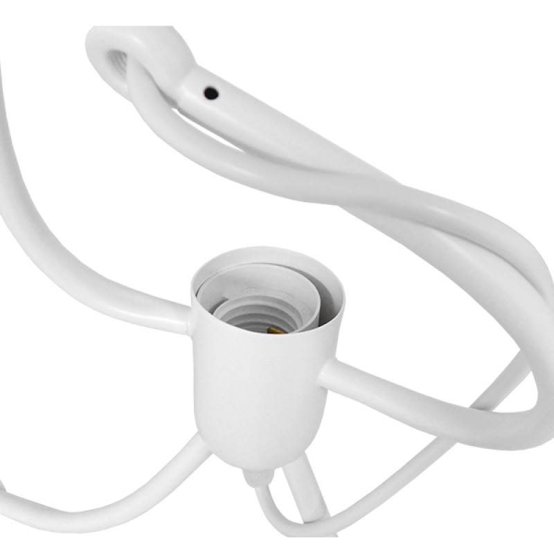 GloboStar® LITTLE MAN 00981 Μοντέρνο Κρεμαστό Φωτιστικό Φιγούρα Τρίφωτο 3 x E27 IP20 Λευκό Μέταλλο - Μ70 x Π10 x Υ105cm