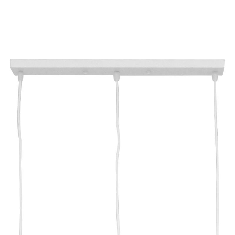 GloboStar® LITTLE MAN 00981 Μοντέρνο Κρεμαστό Φωτιστικό Φιγούρα Τρίφωτο 3 x E27 IP20 Λευκό Μέταλλο - Μ70 x Π10 x Υ105cm