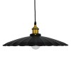 GloboStar® MARGI 00982 Vintage Κρεμαστό Φωτιστικό Καμπάνα Μονόφωτο 1 x E27 IP20 Μαύρο & Χρυσό Μέταλλο - Μ40 x Π40 x Y15cm