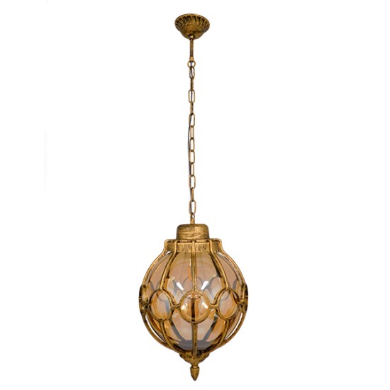 GloboStar® ETOILE 00987 Vintage Κρεμαστό Φωτιστικό Μπάλα Μονόφωτο 1 x E27 IP20 Μπρούτζινο & Χρυσό Μέταλλο με Μελί Γυαλί - Μ28 x Π28 x Y38cm GloboStar® ETOILE 00987 Vintage Κρεμαστό Φωτιστικό Μπάλα Μονόφωτο 1 x E27 IP20 Μπρούτζινο & Χρυσό Μέταλλο με Μελί Γυαλί - Μ28 x Π28 x Y38cm