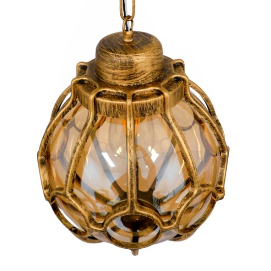 GloboStar® ETOILE 00987 Vintage Κρεμαστό Φωτιστικό Μπάλα Μονόφωτο 1 x E27 IP20 Μπρούτζινο & Χρυσό Μέταλλο με Μελί Γυαλί - Μ28 x Π28 x Y38cm GloboStar® ETOILE 00987 Vintage Κρεμαστό Φωτιστικό Μπάλα Μονόφωτο 1 x E27 IP20 Μπρούτζινο & Χρυσό Μέταλλο με Μελί Γυαλί - Μ28 x Π28 x Y38cm