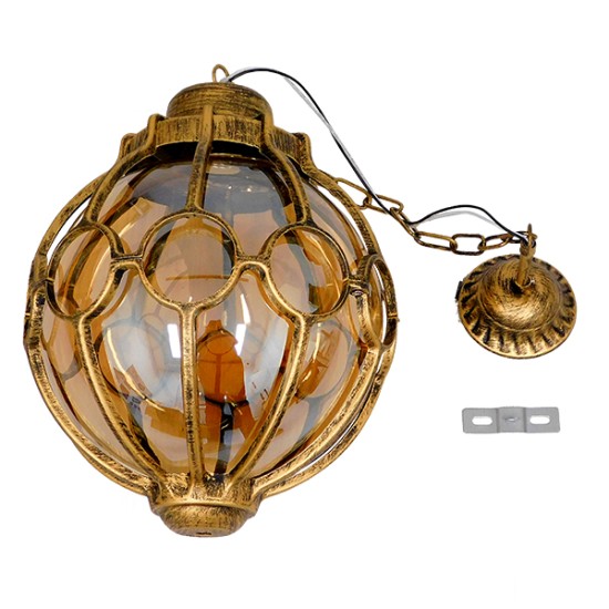 GloboStar® ETOILE 00987 Vintage Κρεμαστό Φωτιστικό Μπάλα Μονόφωτο 1 x E27 IP20 Μπρούτζινο & Χρυσό Μέταλλο με Μελί Γυαλί - Μ28 x Π28 x Y38cm GloboStar® ETOILE 00987 Vintage Κρεμαστό Φωτιστικό Μπάλα Μονόφωτο 1 x E27 IP20 Μπρούτζινο & Χρυσό Μέταλλο με Μελί Γυαλί - Μ28 x Π28 x Y38cm