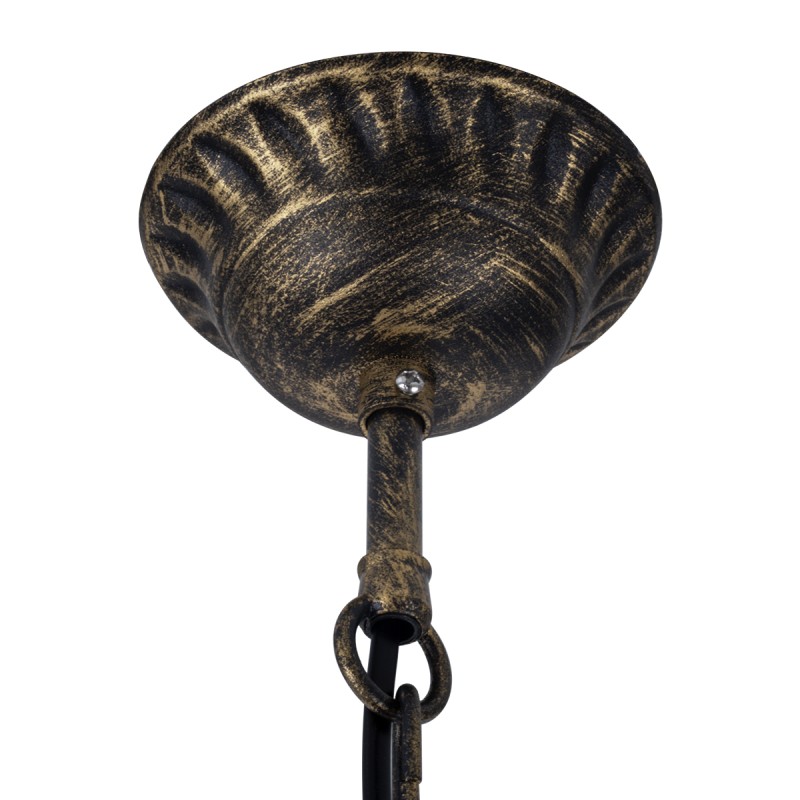 GloboStar® ETOILE 00988 Vintage Κρεμαστό Φωτιστικό Μπάλα Μονόφωτο 1 x E27 IP20 Μπρούτζινο Μέταλλο με Μελί Γυαλί - Μ18 x Π18 x Y27cm