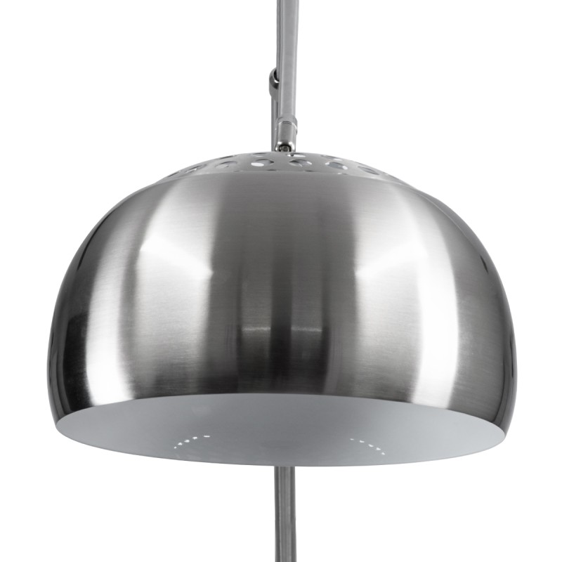 GloboStar® PRAGUE 00990 Μοντέρνο Επιδαπέδιο Φωτιστικό Μονόφωτο 1 x E27 IP20 Ασημί Αλουμίνιο με Μαύρο Μάρμαρο - Μ210 x Π45 x Υ220cm