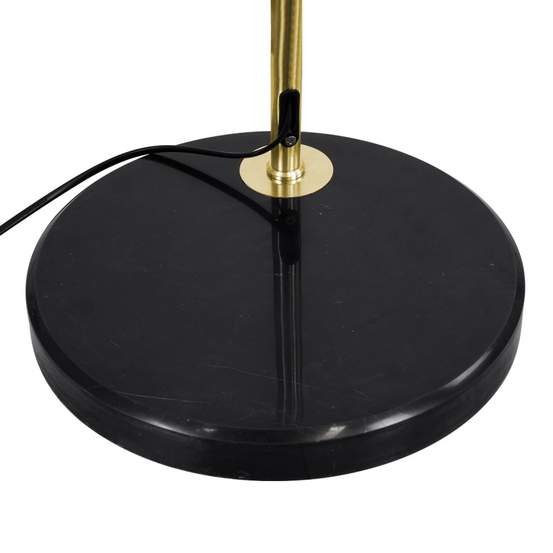 GloboStar® PRAGUE 00991 Μοντέρνο Επιδαπέδιο Φωτιστικό Μονόφωτο 1 x E27 IP20 Χρυσό Μέταλλο με Μαύρο Μάρμαρο - Μ90 x Π29.5 x Υ180cm