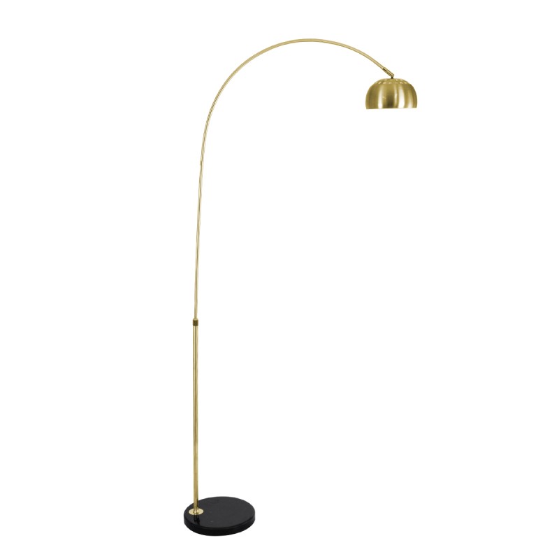 GloboStar® PRAGUE 00991 Μοντέρνο Επιδαπέδιο Φωτιστικό Μονόφωτο 1 x E27 IP20 Χρυσό Μέταλλο με Μαύρο Μάρμαρο - Μ90 x Π29.5 x Υ180cm