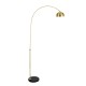 GloboStar® PRAGUE 00991 Μοντέρνο Επιδαπέδιο Φωτιστικό Μονόφωτο 1 x E27 IP20 Χρυσό Μέταλλο με Μαύρο Μάρμαρο - Μ90 x Π29.5 x Υ180cm