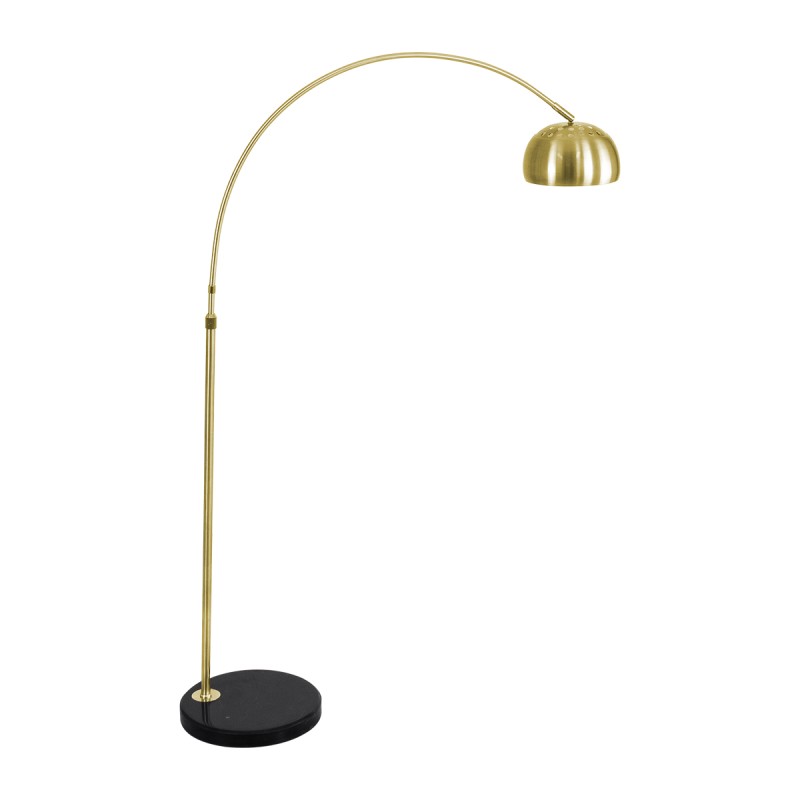 GloboStar® PRAGUE 00991 Μοντέρνο Επιδαπέδιο Φωτιστικό Μονόφωτο 1 x E27 IP20 Χρυσό Μέταλλο με Μαύρο Μάρμαρο - Μ90 x Π29.5 x Υ180cm