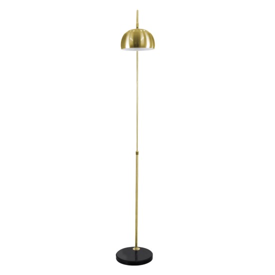 GloboStar® PRAGUE 00991 Μοντέρνο Επιδαπέδιο Φωτιστικό Μονόφωτο 1 x E27 IP20 Χρυσό Μέταλλο με Μαύρο Μάρμαρο - Μ90 x Π29.5 x Υ180cm