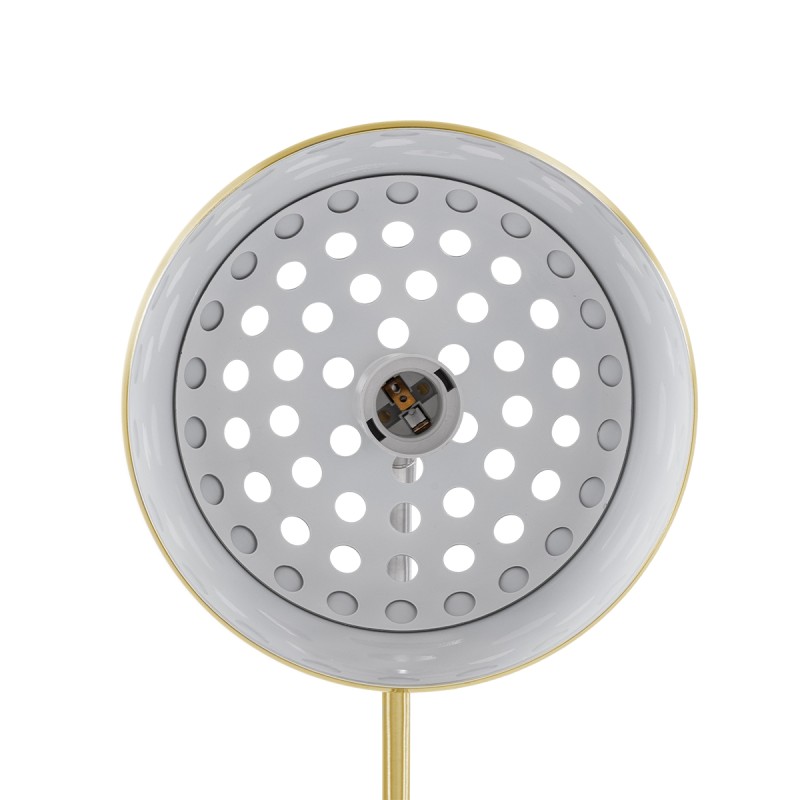 GloboStar® PRAGUE 00991 Μοντέρνο Επιδαπέδιο Φωτιστικό Μονόφωτο 1 x E27 IP20 Χρυσό Μέταλλο με Μαύρο Μάρμαρο - Μ90 x Π29.5 x Υ180cm