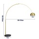 GLOBOSTAR® PRAGUE 00992 Μοντέρνο Επιδαπέδιο Φωτιστικό με Ντουί 1 x E27 AC 220-240V IP20 - Χρυσό Βούρτσας - Μ210 x Π45 x Υ220cm
