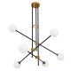 GloboStar® VELVET 00994 Μοντέρνο Φωτιστικό Οροφής Πλέγμα Πολύφωτο 6 x G9 IP20 Μαύρο & Χρυσό Μέταλλο με Λευκό Γυαλί - Μ80 x Π80 x Υ85cm GloboStar® VELVET 00994 Μοντέρνο Φωτιστικό Οροφής Πλέγμα Πολύφωτο 6 x G9 IP20 Μαύρο & Χρυσό Μέταλλο με Λευκό Γυαλί - Μ80 x Π80 x Υ85cm