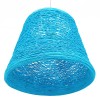 GloboStar® PLAYROOM 00995 Vintage Κρεμαστό Φωτιστικό Καμπάνα Μονόφωτο 1 x E27 IP20 Μπλε Rattan - Μ32 x Π32 x Υ27cm
