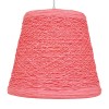 GloboStar® PLAYROOM 00996 Vintage Κρεμαστό Φωτιστικό Καμπάνα Μονόφωτο 1 x E27 IP20 Ροζ Rattan - Μ32 x Π32 x Υ27cm