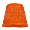 GloboStar® PLAYROOM 00997 Vintage Κρεμαστό Φωτιστικό Καμπάνα Μονόφωτο 1 x E27 IP20 Πορτοκαλί Rattan - Μ32 x Π32 x Υ27cm