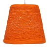 GloboStar® PLAYROOM 00997 Vintage Κρεμαστό Φωτιστικό Καμπάνα Μονόφωτο 1 x E27 IP20 Πορτοκαλί Rattan - Μ32 x Π32 x Υ27cm