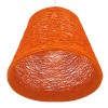 GloboStar® PLAYROOM 00997 Vintage Κρεμαστό Φωτιστικό Καμπάνα Μονόφωτο 1 x E27 IP20 Πορτοκαλί Rattan - Μ32 x Π32 x Υ27cm