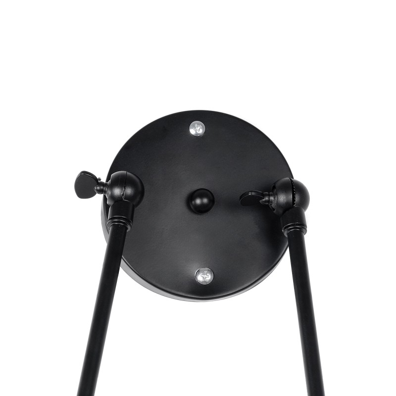 GloboStar® CROWN 01002 Vintage Επιτοίχιο Φωτιστικό Απλίκα Δίφωτο 2 x E27 IP20 Μαύρο Μέταλλο με Μπεζ Σχοινί - Μ41 x Π24 x Υ40cm