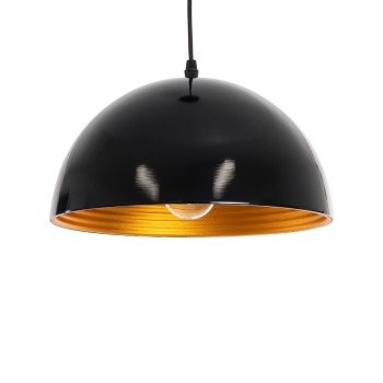 GLOBOSTAR® MEDEA 01004 Μοντέρνο Κρεμαστό Φωτιστικό Οροφής με Ντουί 1 x E27 AC 220-240V IP20 - Μαύρο & Χρυσό - Μ30 x Π30 x Υ16cm