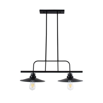 GLOBOSTAR® REGAL 01007 Vintage Φωτιστικό Οροφής με Ντουί 2 x E27 AC 220-240V IP20 - Μαύρο - Μ67 x Π26 x Υ85cm