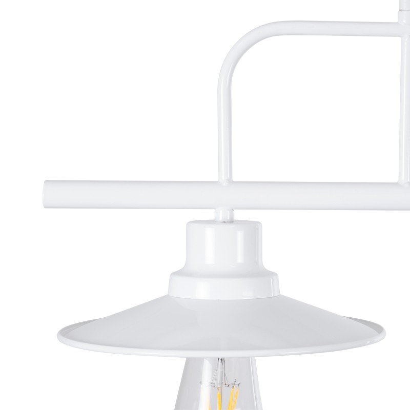 GloboStar® REGAL 01008 Vintage Φωτιστικό Οροφής Ράγα Δίφωτο 2 x E27 IP20 Λευκό Μέταλλο - Μ80 x Π26 x Υ82cm