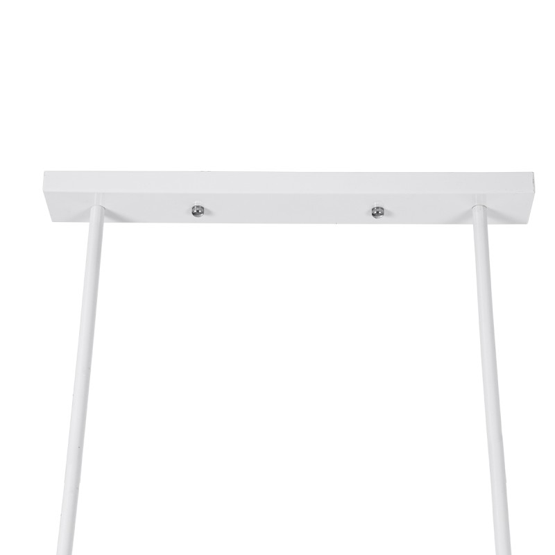 GloboStar® REGAL 01008 Vintage Φωτιστικό Οροφής Ράγα Δίφωτο 2 x E27 IP20 Λευκό Μέταλλο - Μ80 x Π26 x Υ82cm